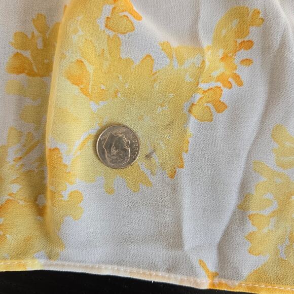 Anthropologie BHLDN Ava Yellow Ruffle Maxi Dress Chiffon Lace Women Large - Picture 15 of 15